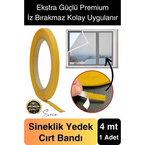 4 mt Güçlü Premium Sineklik Yedek Cırt Bant Pencere Kapı Yapışkanlı Tül Sinek Perdesi Bandı 1 Adet