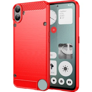 Digital Computer Home For Nothing Cmf Telefon 1 Kılıfı Karbon Fiber Doku Tpu Fırçalanmış Telefon Kılıfı-Kırmızı (Yurt Dışından)