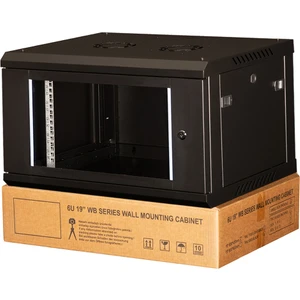 6u 19" Duvar Tipi Rack Kabinet – Genişlik: 600 mm | Derinlik: 600 mm – Siyah (Demonte)