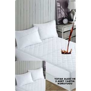 Mikrofiber Kapitone Fitted Su Sıvı Geçirmez Yatak Koruyucu Alez-2 Adet Yastık Koruyucu Set(12 Ebat)