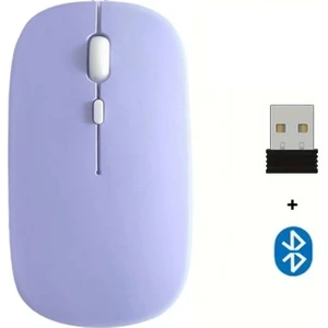 M.TK Moveteck Apple iPad Macbook Telefon Telefon Laptop Tablet Uyumlu Şarj Edilebilir Kablosuz Ince Hafif Bluetooth Renli Mouse Fare