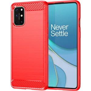Digital Computer Home 1.8mm Esnek Karbon Fiber Doku Tpu Kılıf Ultra Ince Düşmeye Karşı Dayanıklı Telefon Kılıfı Fırçalanmış Yüzeyli Oneplus 8t-Kırmızı (Yurt Dışından)