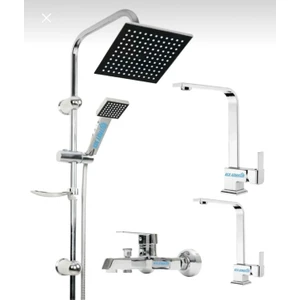 Robot Duş Seti Ağır Kare Banyo,lavabo,mutfak Bataryası Musluğu 4’lü Set Takım Garantili