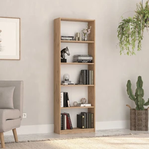 Max 5 Raflı Kitaplık - Florida Meşe 58X170X23 cm