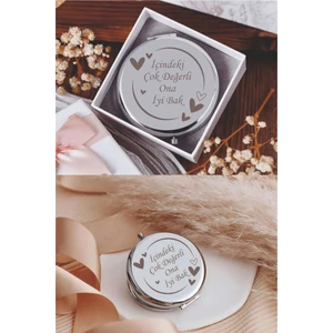 Go Promosyon Içindeki Çok Değerli, Ona Iyi Bak” Mesajlı Özel Çanta Boy Makyaj Aynası - Sevgiliye Arkadaşa Hediye