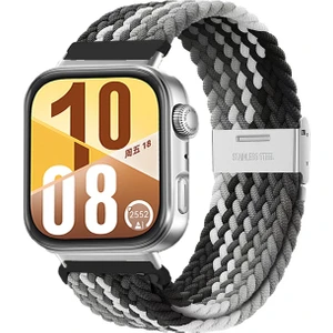 Huawei Watch Fit 3 / Fit 4 / Fit 4 Pro Uyumlu Metal Clips Kumaş Örgü Akıllı Saat Kordon