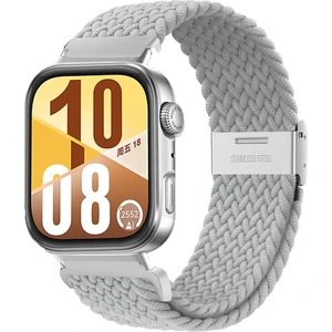 Huawei Watch Fit 3 / Fit 4 / Fit 4 Pro Uyumlu Metal Clips Kumaş Örgü Akıllı Saat Kordon