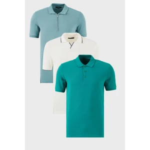 Pamuklu Regular Fit 3'lü Paket Polo Yaka T Shirt Erkek Polo Yaka T Shirt 59029641527S3