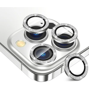Iphone 16 Pro ve 16 Pro Max Beyaz (White) Titanyum Uyumlu Taşlı Kamera Lens Koruyucu Cam