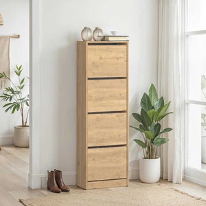 Flat Duo 4 Katlı Ayakkabılık - Florida Meşe 51X157X26 cm