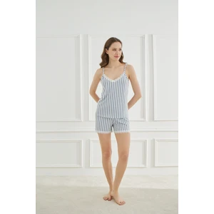 Kadın Ip Askılı Şortlu Yazlık Pijama Takımı