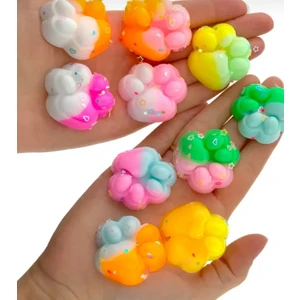 4 Adet Sukuşi Set Renkli Mini Squishy Kedi Patisi Taba Sukuşi Elastik Jel Stress Oyuncağı