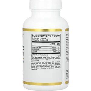 California Gold Nutrition Benfotiamin + Alfa-Lipoik Asit, 90 Bitkisel Kapsül