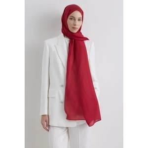 Fenza Scarf Paris Ipeği Şal - Kırmızı