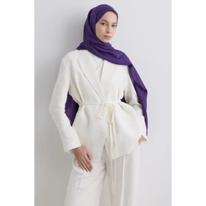 Fenza Scarf Paris Ipeği Şal - Patlıcan Moru