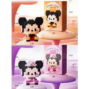 Bricks Yeni Stil Mickey Mouse ve Minnie Mouse Figür 3D Puzzle Yapboz Hobi Dekorasyon