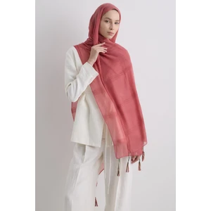 Fenza Scarf Püsküllü %50 Pamuk Brice Şal - Yavruağzı