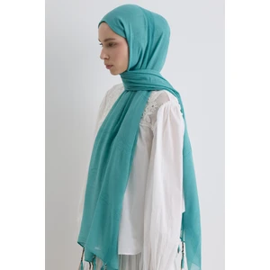 Fenza Scarf Püsküllü %50 Pamuk Brice Şal - Cam Göbeği