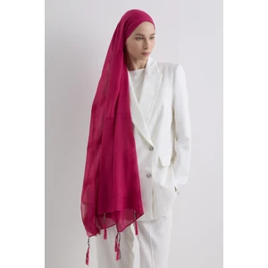 Fenza Scarf Püsküllü %50 Pamuk Brice Şal - Fuşya