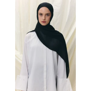 Fenza Scarf Püsküllü %50 Pamuk Brice Şal - Siyah