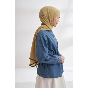 Biyeli Müslin Şal - Soft Olive