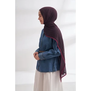 Biyeli Müslin Şal - Mürdüm