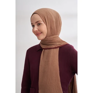 Biyeli Müslin Şal - Vizon