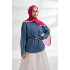 Biyeli Müslin Şal - Fuşya