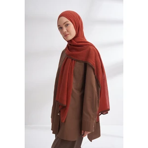 Biyeli Müslin Şal - Kiremit