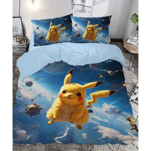 Pikachu Temalı Baskılı Çift Kişilik Nevresim Takımı