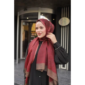 %40 Ipek Pırıltılı Şal - Bordo