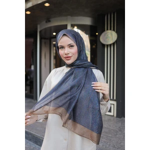%40 Ipek Pırıltılı Şal - Mavi