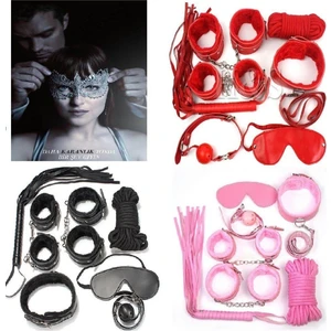 MOTTO10 Butik Grinin 50 Tonu Fantazi Kelepçe Kırbaç Seti