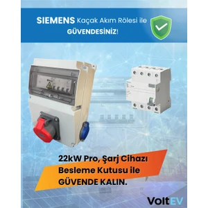 Pro, 22kW ve 3,5kW Elektrikli Araç Şarj Cihazları ile Uyumlu 5x32A ve 2x16A+PE Prizli Kombinasyon Kutusu