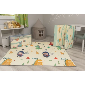 Can Mats , Katlanabilir Oyun Matı, Çantalı, Kenar Dikişli, Çift Taraflı Oyun Matı, Oyun Halısı, Kaymaz, Su Geçirmez, Isı Yalıtımlı, Bebek ve Çocuklar Için Sirk ve Dinozor Desenli