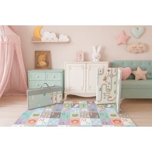 Can Mats , Katlanabilir Oyun Matı, Çantalı, Kenar Dikişli, Çift Taraflı Oyun Matı, Oyun Halısı, Kaymaz, Su Geçirmez, Isı Yalıtımlı, Bebek ve Çocuklar Için Araçlar, Yollar ve Harf Desenli