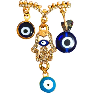 Charm 20 mm / 22 mm Silikon ve Apple Watch Silikon Kordonlar Için Uyumlu Kordon Süsü Hamsa Nazarlık