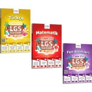 Intro Yayınları 7 Den 8 E Lgs Türkçe Matematik ve Fen Bilimleri Yaz Kampı Seti 3 Kitap