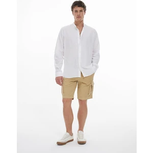 Erkek Basıc Gabardin Regular Kargo Bej Şort