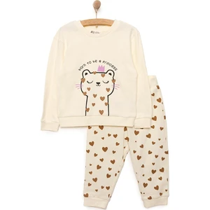 Hellobaby Basic Kız Kedi Baskılı Eşofman Takımı Kız Bebek