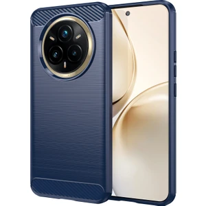 Digital Computer Home Realme 14 Pro+5g Kılıf Koruyucu Telefon Kılıfı Karbon Fiber Doku Fırçalanmış-Mavi (Yurt Dışından)