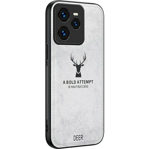 Digital Computer Home Realme Gt 7 Pro 5g Kılıf Geyik Desenli Kumaş Doku Pu Deri Hibrit Telefon Kılıfı-Gri (Yurt Dışından)