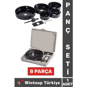 Premium Ağaç Kesme Testere Matkap Ucu Takımı Alçıpan Tavan Kesme 8 Parça Panç Seti