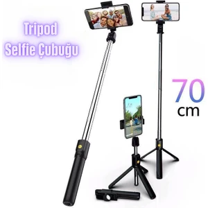 Selfie Çubuğu Tripod Siyah Kumandalı Bluetoothlu TP-1020