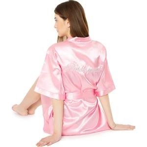 For You Moda Biridesmaid Nakıslı Pembe Nedime Sabahlığı 118272501