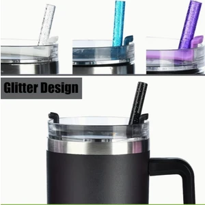 1 Adet  Stanley 40/30 Oz Tumb. Termos Için Renkli Parıltılı Yedek Pipet, 30,48  cm  Boy / 9,5 mm  Çap