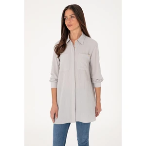 U.S. Polo Assn. Kadın Açık Gri Gömlek Tunik 50307672-VR001