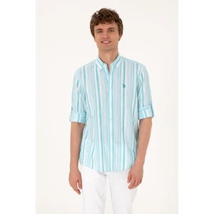 U.s. Polo Assn. Erkek Aqua Gömlek Desenli 50306331-VR007