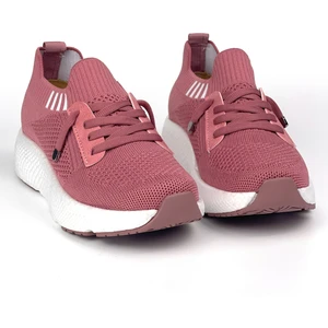 Kadın Gül Kurusu Çok Hafif Triko Günlük Rahat Ortopedik Terletmeyen Spor Sneaker Ayakkabı