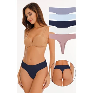 Kadın Lazer Kesim Tanga Külot 5'li Paket Set KTS3077
